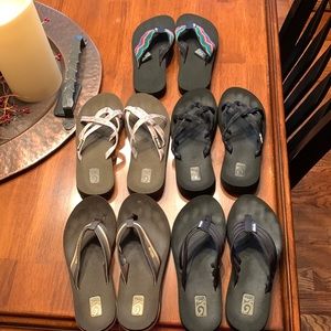 TEVA FLIP FLOPS BUNDLE OF 5 pair WOMENS SIZE 5